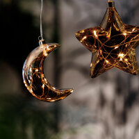 LED-Glass-Moon with Lightchain with copper wire, 10...