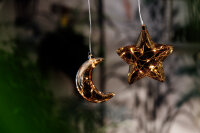 LED-Glass-Star with Lightchain with copper wire, 10...