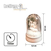 LED-Bell  with Acrylic Reindeer, 1 white LED, battery-operated