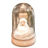 LED-Bell  with Acrylic Pengiun, 1 warm-white, battery-operated