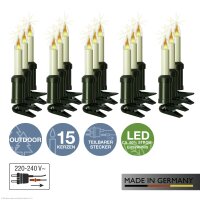 LED-Filament Schaftkerzenkette 15 LEDs warm-weiß,...