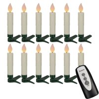 12-pcs. LED-Christmas Candles w/o cable, flickering /not...