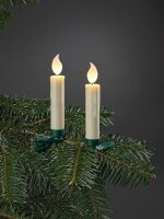 12-pcs. LED-Christmas Candles w/o cable, flickering /not flickering, warm-white LEDs