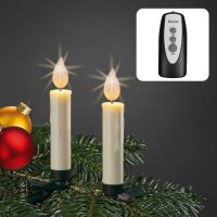 12-pcs. LED-Christmas Candles w/o cable, flickering /not flickering, warm-white LEDs