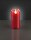 LED-Wax Candle , 9,5 cm high, 5,5 cm Ø, red, yellow LED, battery operated