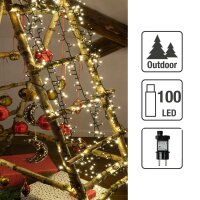 100-pcs. LED-Lightchain, 2 Colours, red + coldwhite, Outdoor-Transformer
