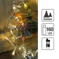 160-pcs. LED-Lightchain, warm-white, with Timer, Outdoor-Transformer