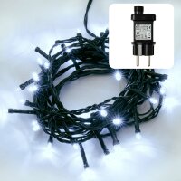 40-pcs. LED Lightchain, cold-white LEDs, Outdoor-Transformer
