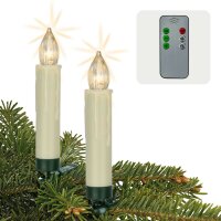 10-tlg. kabellose Kerzen "Mini", warm-weiße LEDs, dimmbar, flackerndes/stehendes Licht