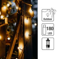180-pcs. LED-Ball-Lightchain, warm-white LEDs, with Outdoor-Transformer, on barrel