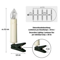 45-tlg. Elfenbein LED-Riffelkerzenkette, warm-weiße LEDs, für innen, mit EU-Stecker 560282