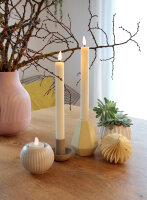 Set of 2 LED table candles real wax cream-coloured with...