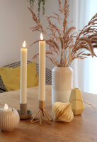 Set of 2 LED table candles real wax cream-coloured with...