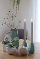 Set of 2 LED table candles real wax grey-coloured with...