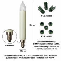 20-tlg. LED-Shaftcandle-Set, warm-white, for outdoor, detachable plug