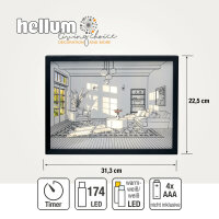 LED-Fiberoptic Picture “living room“, warm-white LEDs, battery operated