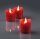 LED-Wax Candles , Set of 6 pcs. ,4,2 cm hoch, 4 cm Ø, red, yellow LED, battery operated
