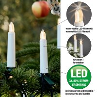 LED-Filament-Riffelkerze, warm-weiß, klare Kerzen 8 V,  E10, 3er Blister