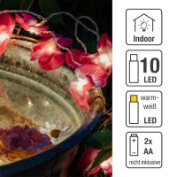 LED-Lichterkette mit Orchiden, warm-weiß, 10 LEDs, batteriebetrieben