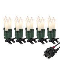 15-pcs.. Shaftcandle-Set, clear bulbs, for outdoor, CAK