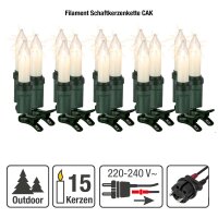 Lichterkette CAK 15, 15 Kerzen, E 14 100cm Abstand, Außenstecker