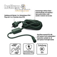 Plug cable for extendabale lightchain, 5 m, green