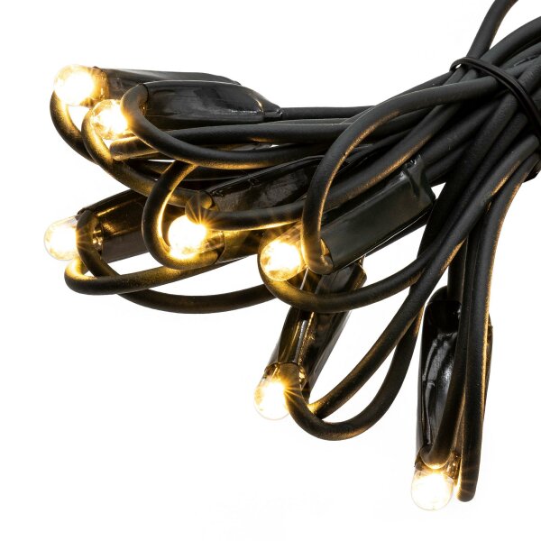 LED-Netz, 208 LEDs warm-weiß, 3x3m, verlängerbar, grünes Kabel, ohne Zuleitung