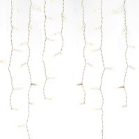 80-pcs. LED-Icicle Curtain, "System-Profi", warm-white, white cable, 190 x 60 cm, extendable