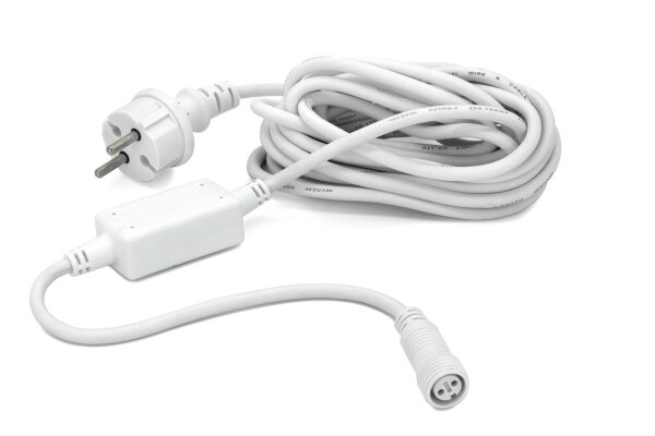 Plug cable for extendabale Icicle lightcurtain, 5 m, white