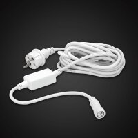 Plug cable for extendabale Icicle lightcurtain, 5 m, white