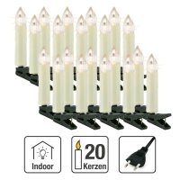 LED-Riffelkerzenkette, 20 LEDs warm-weiß, für...