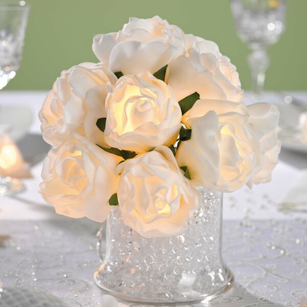 LED rose bouquet, 10 LEDs, battery-operated