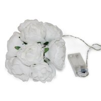 LED Rose Bouquet, 10 warm-white LEDs, battery-operated
