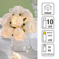 LED Rose Bouquet, 10 warm-white LEDs, battery-operated