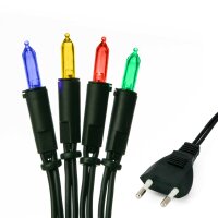 50-pcs. LED-Pisello-Minilightchain, coloured LEDs, indoor, with EU-Plug