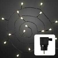 LED-Perlen-Lichterkette, 80 LEDs warm-weiß, Außen-Transformator
