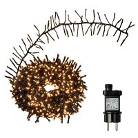 384-pcs. LED-Cluster-Lightchain, warm-white LEDs, 8 functions, Outdoor-Transformer