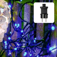 120-pcs. LED-Lightchain, blue LEDs, Outdoor-Transformer