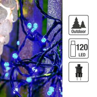 120-tlg. LED-Lichterkette, blaue LEDs, Außen-Trafo