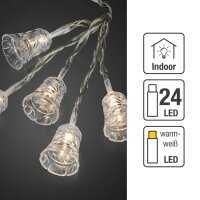 24-pcs. LED-Lightchain with bells, warm-white,...