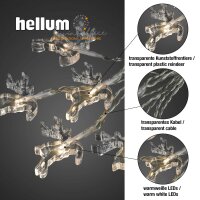 LED-Lichterkette mit transpransparenten Rentieren, 24 LEDs warm-weiß, Innen-Transformator