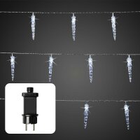 40-tlg. LED-Eiszapfen-Lichterkette, transparentes Kabel,...