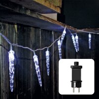 Eiszapfenlichterkette, 40 LEDs w, Außen-Transformator