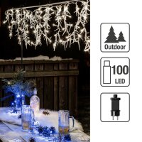 100-tlg. LED-Icicle Curtain,25 Strings, white LEDs, Outdoor-Transformer