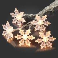 10-pcs. LED-Lightchain with snowflakes, warm-white,...