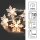 10-pcs. LED-Lightchain with snowflakes, warm-white, transparent cable, battery operated