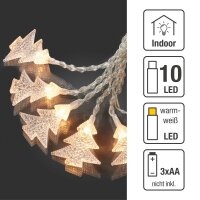 10-pcs. LED Xmas Tree Lightchain, warm-white, transparent...