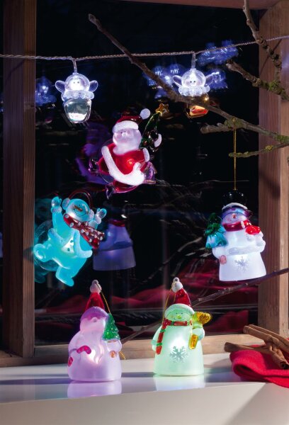 LED-Weihnachtsmann mit Baum, RGB, batteriebetrieben