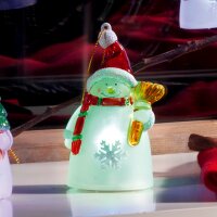 LED-Snowman with Broom, RGB, battery operated
