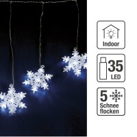 LED-Schneeflocken-Vorhang, weiß, Außen-Transformator